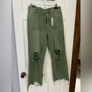 Vervet green Leslie 90’s cropped flare